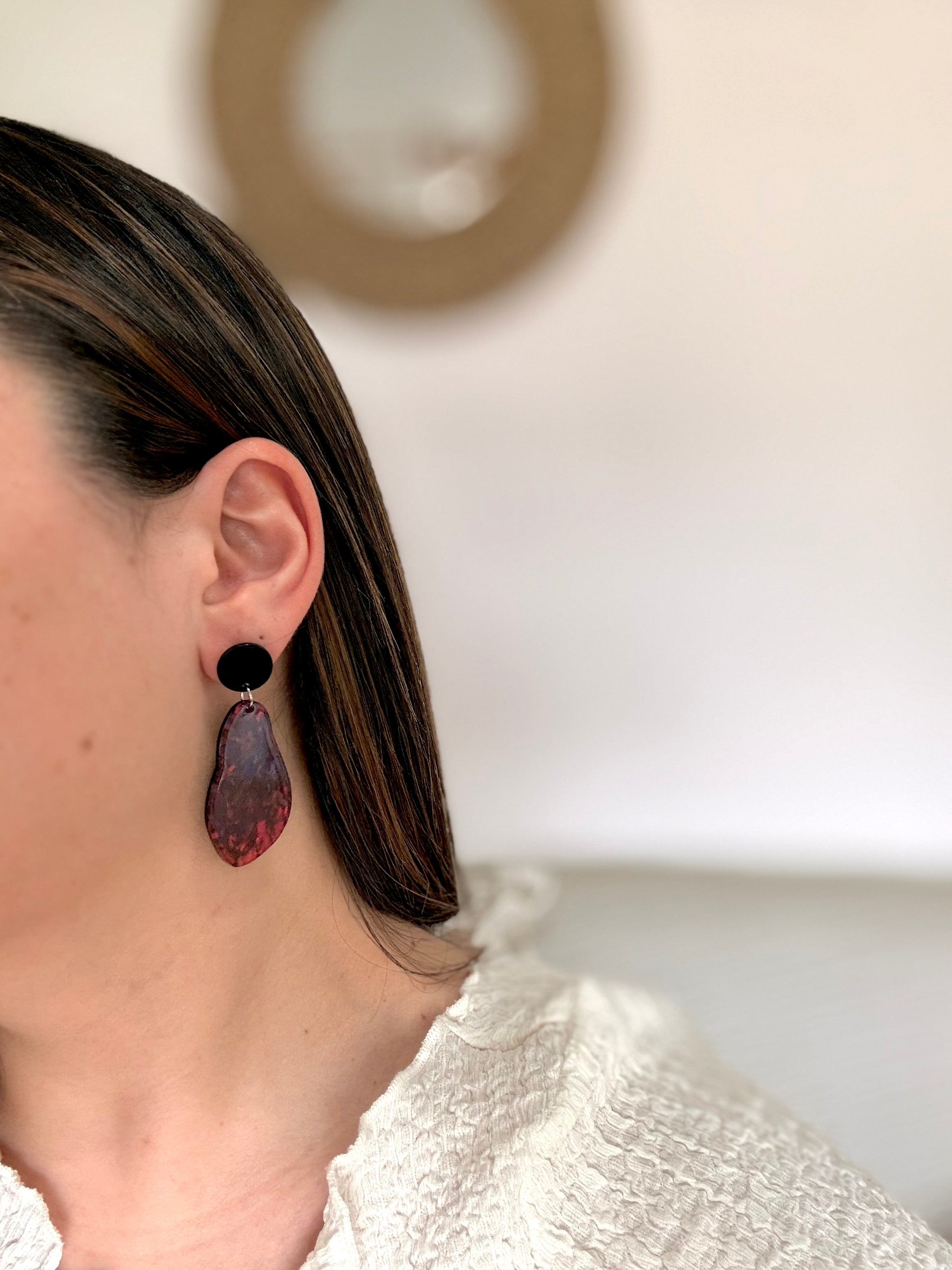 Caravanas Lia bordó